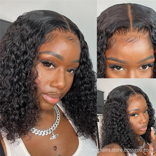 Indian Hair Raw Unprocessed Virgin Human Hair Lace Frontals Small Knots Hair Bob Wigs Short Bob Lace Front Wig